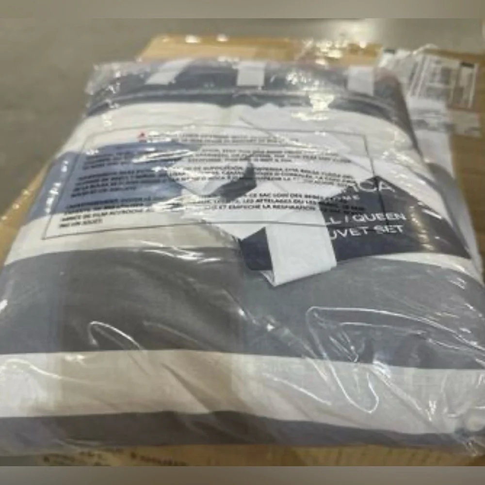 Nautica Bradford Cotton Navy Duvet Cover Set Queen